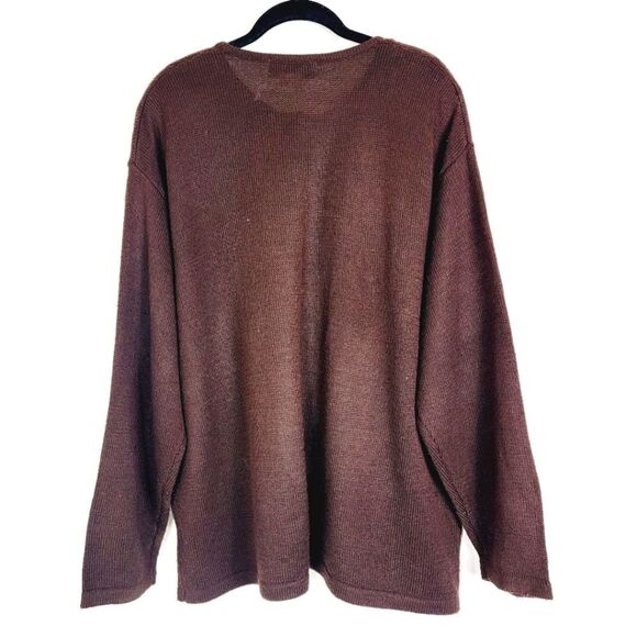 Vintage Joan Leslie Tiger Motif Brown Button Down Cardigan Size 2X - Picture 2 of 6